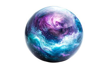 Wall Mural - abstract sphere with cosmic galaxy design, cut out transparent