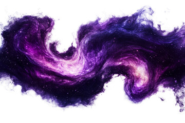 Wall Mural - cosmic nebula, space dust in purple, lavender, and white hues, cut out transparent