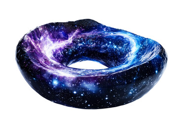 Wall Mural - surreal space torus shape, galaxy texture, isolated, cut out transparent