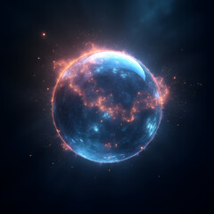 Wall Mural - a_mesmerizing_iridescent_abstract_energy_sphere