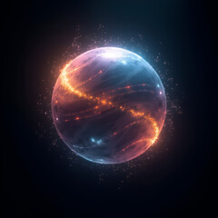 Wall Mural - a_mesmerizing_iridescent_abstract_energy_sphere