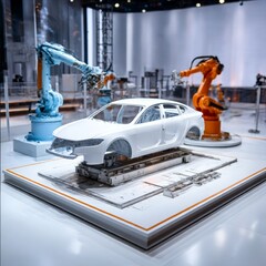 Poster - Car Assembly: Automated Precision in the Automotive Industry with Robotic Arms at Work