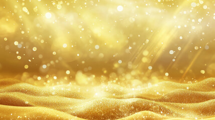 Wall Mural - shimmering golden background with soft waves and sparkling light creates warm and inviting atmospher