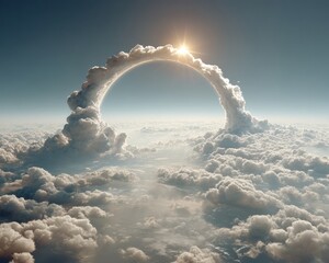 Leinwandbilder - Ethereal Cloud Portal Immersive Climate Tech Visualization Exploring Atmospheric Dynamics and Celestial Transformation in High-Resolution Environmental Imagery