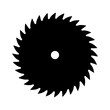 © Siam - Silhouette of a sharp toothed circular saw blade isolated on white