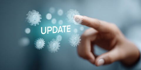 Leinwandbilder - AI-Driven System Evolution Futuristic Digital Interface Showcasing Cybersecurity Update with Minimalist Interaction and Innovative Tech Transformation