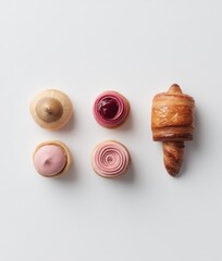 Aufkleber - Gourmet Micro-Pastry Collection Artisan Culinary Design Showcasing Next-Gen Patisserie Miniatures with Elevated Aesthetic and Millennial Food Styling
