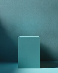 Poster - Tranquil Teal Minimalist Product Showcase Modern Geometric Podium for High-End Branding, Digital Marketing, and Contemporary Design Solutions