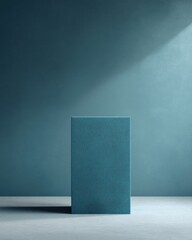 Leinwandbilder - Minimalist Design Innovation Deep Teal Geometric Podium Showcasing Modern Branding Aesthetics in Tranquil Monochromatic Space