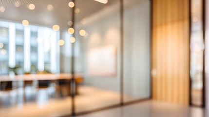 Business meeting in modern office space blurred interior background professional environment
