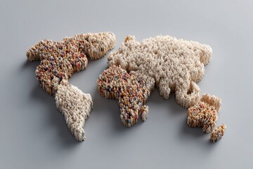Aufkleber - Global Migration Dynamics Intricate World Map Visualization Revealing Population Density, Diversity, and Interconnected Human Patterns in Nuanced Demographic Infographic