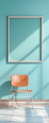 Poster - Minimalist Digital Safety Mockup Gen Z Cyber Wellness Poster Frame in Pastel Teal - Educational Awareness Design for Modern School Environments