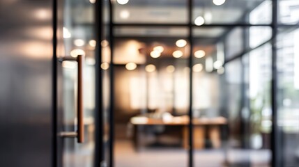 Dynamic business meeting environment in modern office blurred background professional atmosphere
