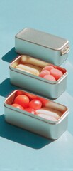 Poster - Minimalist Meal Prep Revolution Sustainable Bento Boxes Redefining Workplace Nutrition with Post-Digital Aesthetic and Ergonomic Design Trends