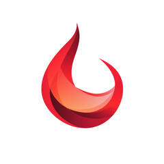 Wall Mural - Stylized flame emblem with layered effect on a cleanly isolated backdrop