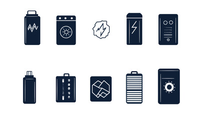 Wall Mural - minimalist set of battery icons vector for technology and energy concepts