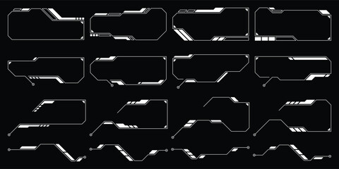 Wall Mural - sci-fi futuristic hud dashboard display virtual reality technology screen. user interface set. stati