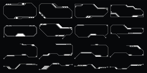 Wall Mural - sci-fi futuristic hud dashboard display virtual reality technology screen. user interface set. stati