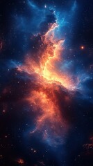 Wall Mural - Vivid cosmic nebula illuminated with swirling colors in deep space creating an otherworldly spectacle