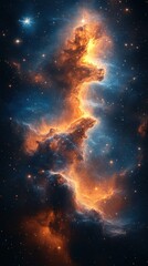 Wall Mural - Exploration of bright cosmic clouds revealing stellar formation in a vibrant nebula