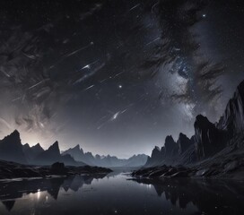 Wall Mural - dazzling starlight scattered across an inky black canvas breathtaking celestial panorama , night, mi