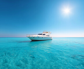 yacht in the middle of a clear water sea