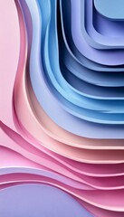 Wall Mural - abstract lavender, pink background, smooth wave texture, layered wavy pattern, paper art design