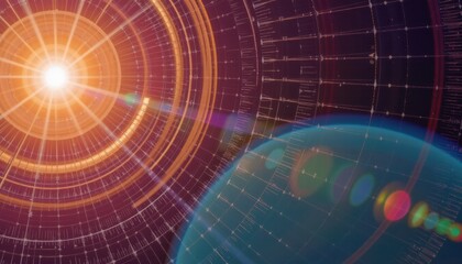 Wall Mural - futuristic depiction of a sun near a celestial body.