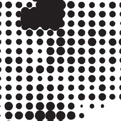 Wall Mural - A dense arrangement of black circles forms a textured backdrop for a white cloud.