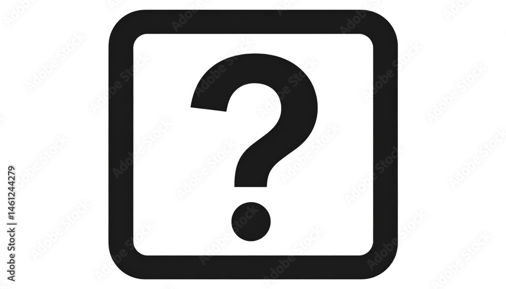 Question Rounded Edges Photo A black question mark inside a rounded square in a minimalistic style ...