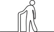 © Rysak - A lone figure leans on a walking stick for support.