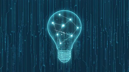 Leinwandbilder - Glowing Lightbulb Network Concept