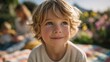 © OHMAl2T - Joyful child portrait in garden natural light outdoor setting smiling
