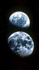 Wall Mural - Two Earth-like planets in space
