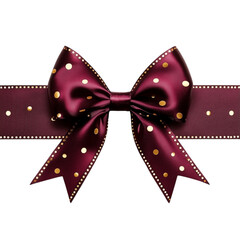 Wall Mural - Burgundy ribbon with gold polka dots on a dark background image