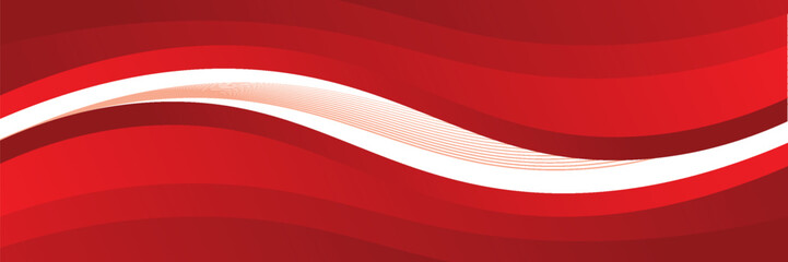 Sticker - Vector red line background curve element with white space for text and message design, overlapping layers, vector