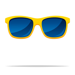 Wall Mural - yellow sunglasses vector isolated illustration