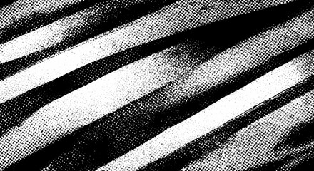 Wall Mural - Black and white abstract background with brushstroke and halftone style
