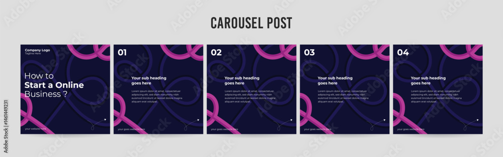 Editable Instagram Carousel Post Layout Set, Social Media Marketing ...