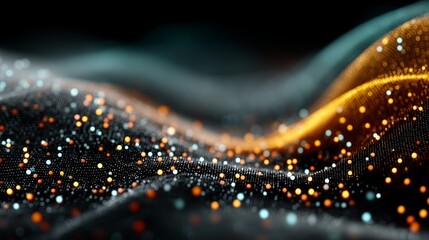 Abstract future blockchain technology background, vibrant digital design with copy space at center, top, and bottom. Ideal for wallpaper templates, showcasing innovation and modern digital technology.