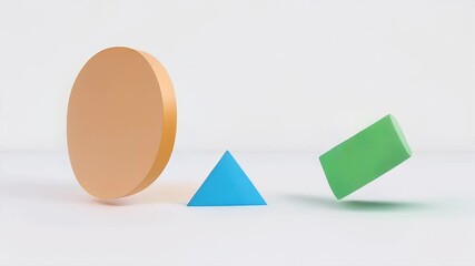 Colorful Geometric Shapes Still Life Art Composition