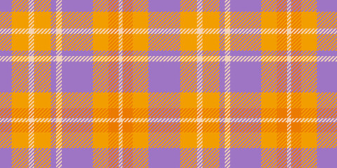 Wall Mural - Vibrant orange and purple tartan plaid pattern with bold intersecting lines