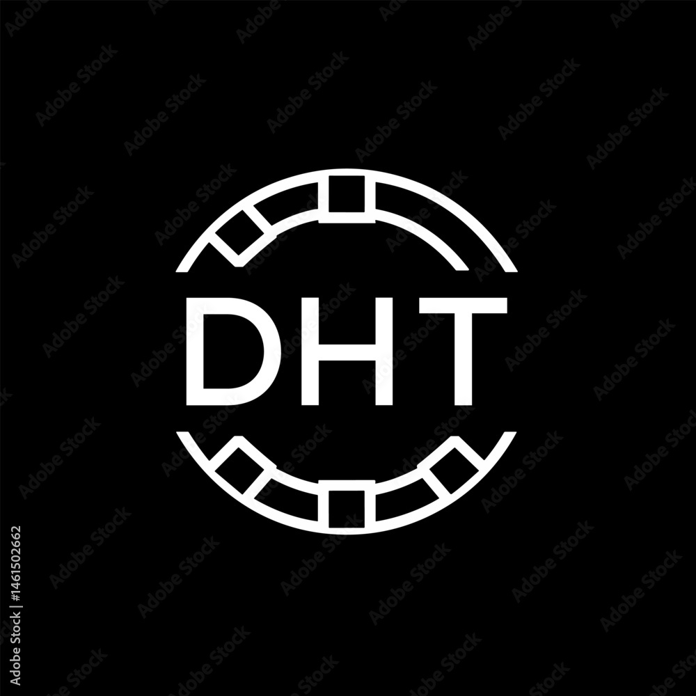WebDHT letter logo. DHT blue image on white background. DHT Monogram ...
