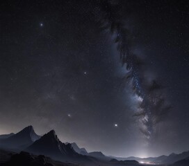 Wall Mural - dark, starlit night sky; cosmic dust, galaxy, nebula, night, backdrop, astrophysics