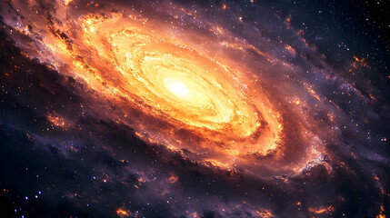Wall Mural - A swirling, fiery galaxy in the vast cosmos.