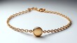© Biplob - Minimalist Gold Chain Bracelet With Round Charm Aesthetic High Resolution Images