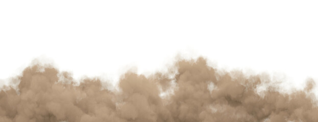 Poster - Brown soil dust sand and smog cut out on transparent backgrounds 3d illustrations png