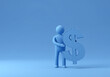 © nGemPros - Person Holding a Dollar Symbol in Blue Color on Blue Background