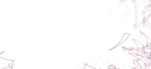 Fototapete - Modern abstract background featuring delicate pink lines and dots on a white canvas. Perfect for minimal designs.