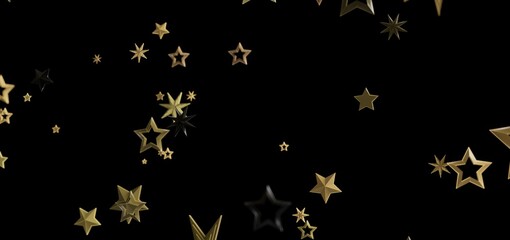 Poster - Elegant background with gold and black stars. Perfect for celebrations, holidays, or luxury branding.